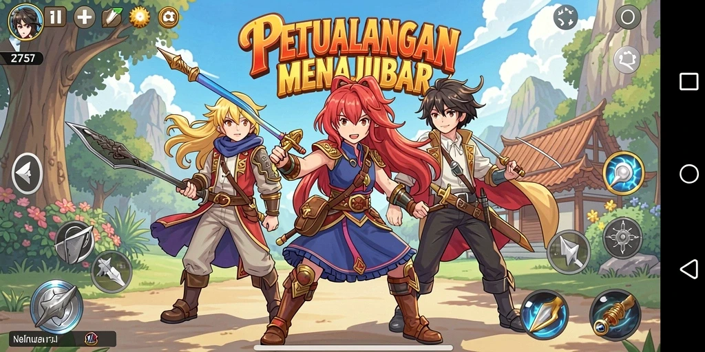 Tampilan gameplay yang seru dalam game Anime 2757.