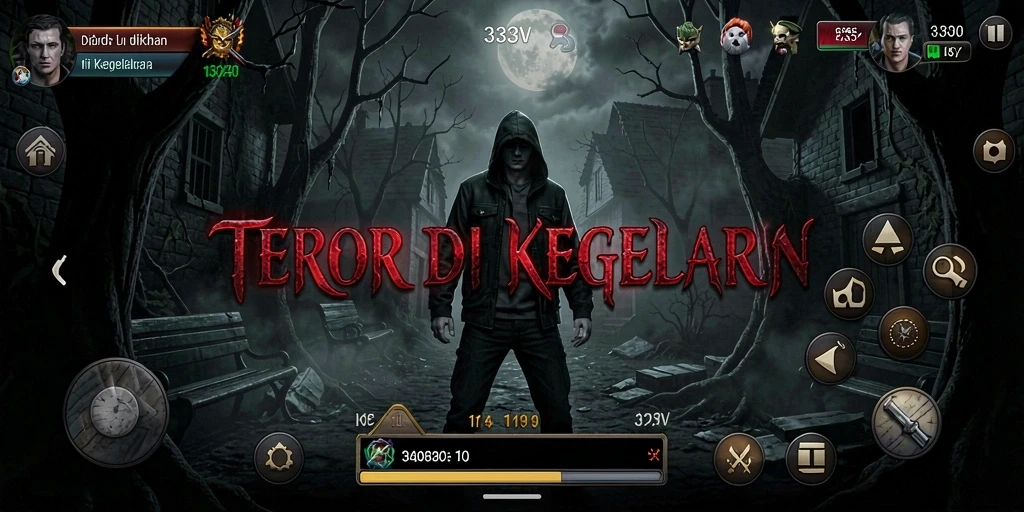 Tampilan seram gameplay 333V yang penuh ketegangan.