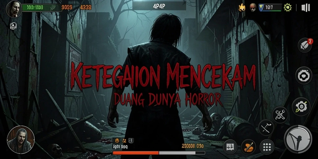 Tampilan menakutkan dalam gameplay 4P4P di dunia horror.