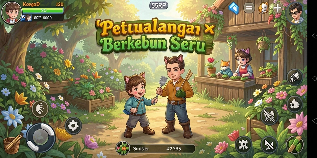 Tampilan menarik dari gameplay Farming di 55RP.