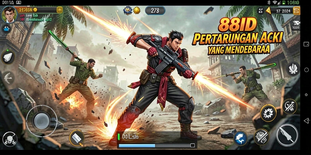 Screenshot aksi seru dalam permainan 88ID yang penuh tantangan.