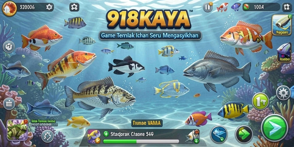 Gameplay seru dengan penembakan ikan beragam.