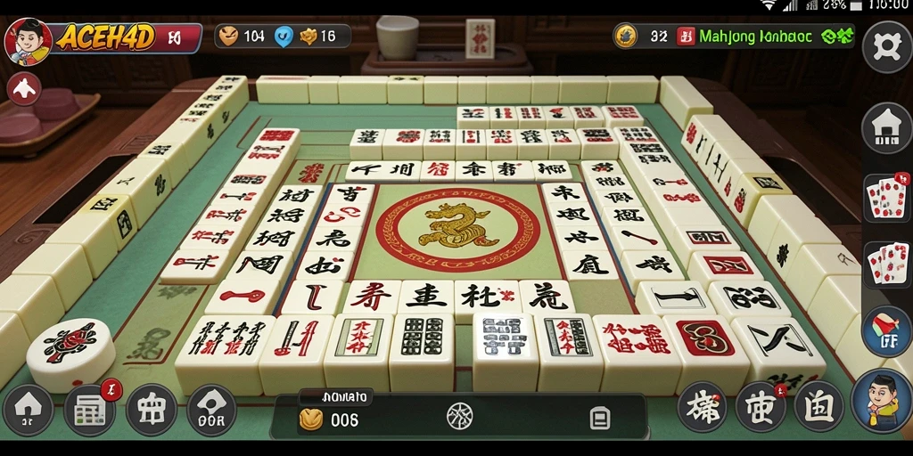 Tampilan gameplay menarik dengan ubin Mahjong berwarna-warni.