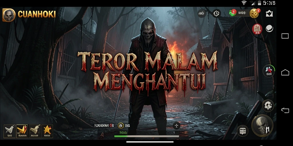 Tampilan gameplay seram dari CUANHOKI dengan suasana mencekam.