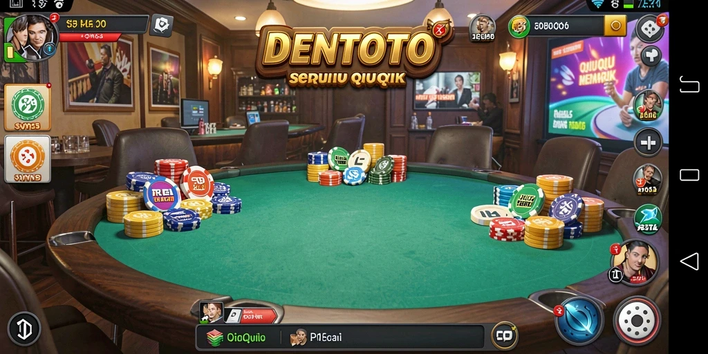 Tampilan gameplay seru dari DENTOTO dalam permainan QiuQiu.