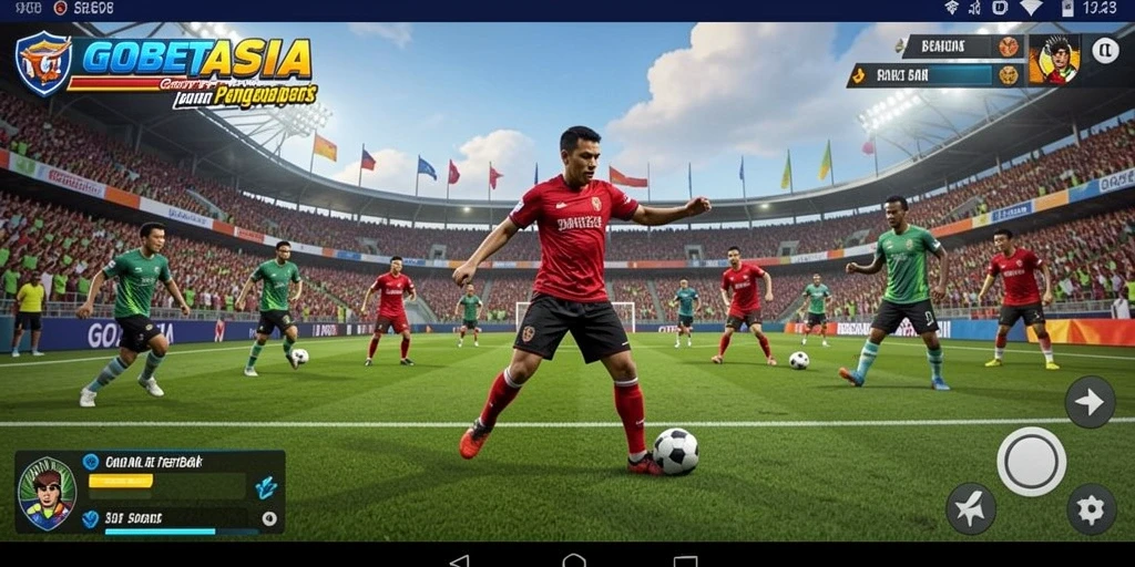 Tampilan gameplay menarik dari GOBETASIA dengan aksi olahraga yang mendebarkan.