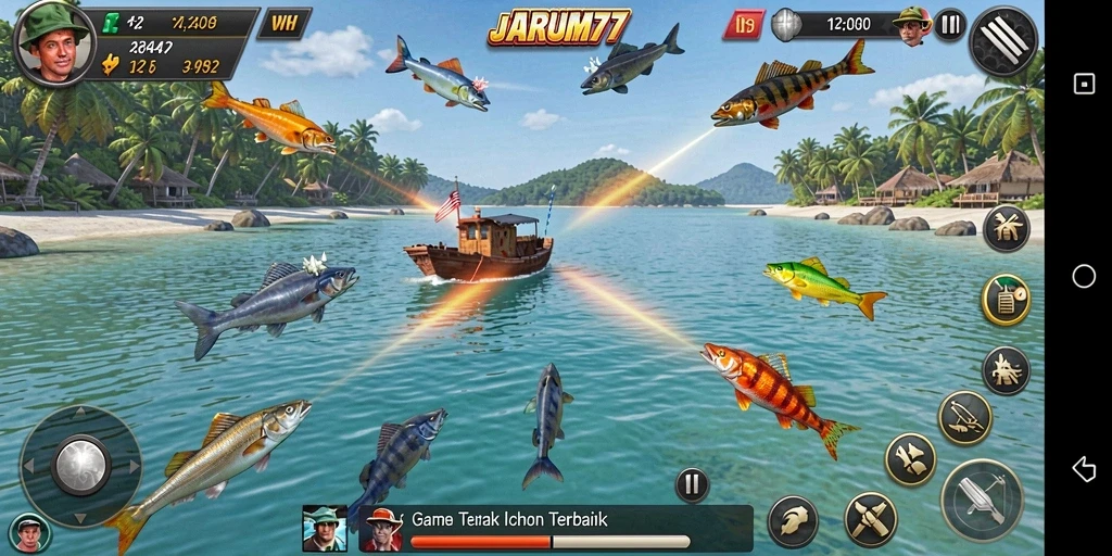 Tampilan menarik dari gameplay Tembak Ikan JARUM77.