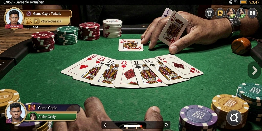 Tangkapan layar menunjukkan gameplay seru Gaple di KO857.