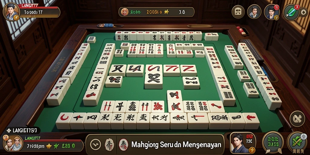 Tampilan menarik gameplay Mahjong di LANGIT77.