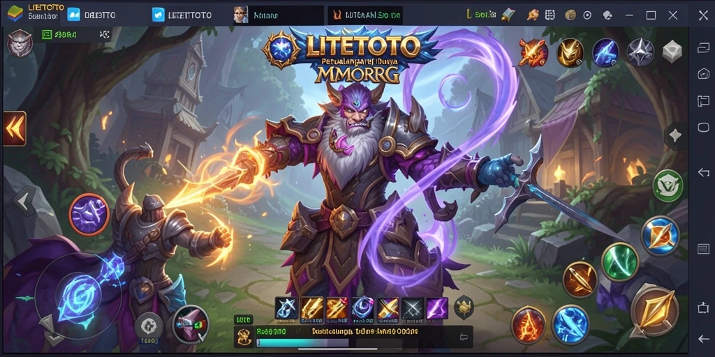 Tangkapan layar permainan LITETOTO yang menampilkan aksi seru di dunia MMORPG.