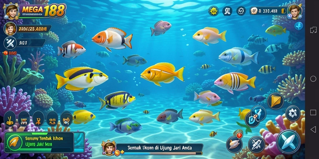 Gameplay seru MEGA188 dengan visual Tembak Ikan yang memukau.