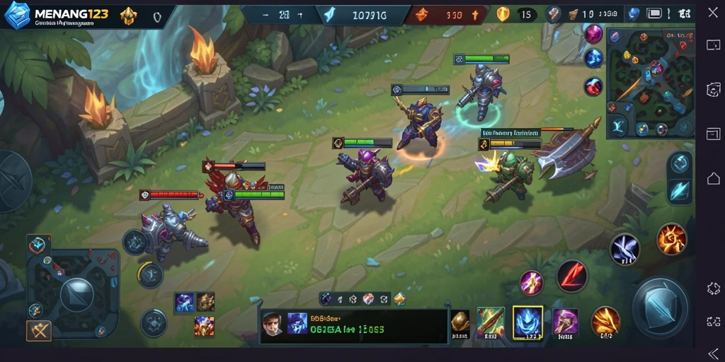 Tampilan screenshot gameplay MOBA MENANG123 yang mendebarkan.