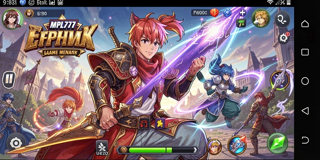 Tangkapan layar MPL777 menunjukkan aksi anime yang seru dan karakter yang dinamis.