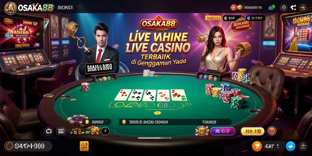 Tampilan gameplay Live Casino OSAKA88 dengan dealer langsung yang profesional.
