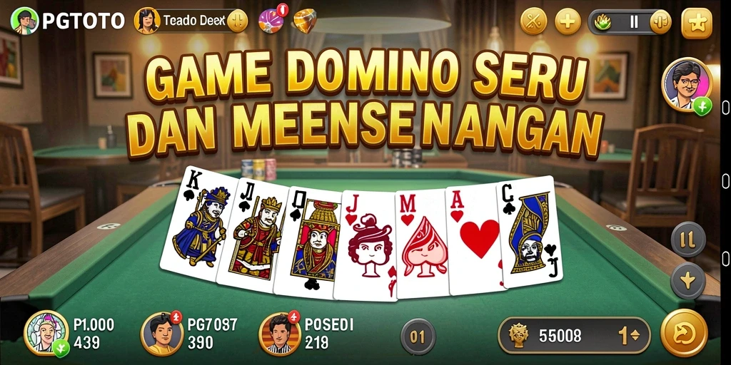 Screenshot gameplay PGTOTO yang mendebarkan saat bermain Domino.