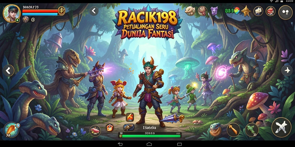 Screenshot yang menampilkan aksi seru dalam RACIK198 di dunia petualangan.