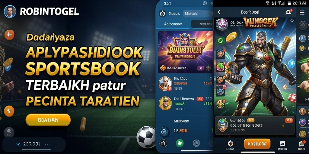 Tampilan utama ROBINTOGEL menampilkan berbagai opsi taruhan olahraga.