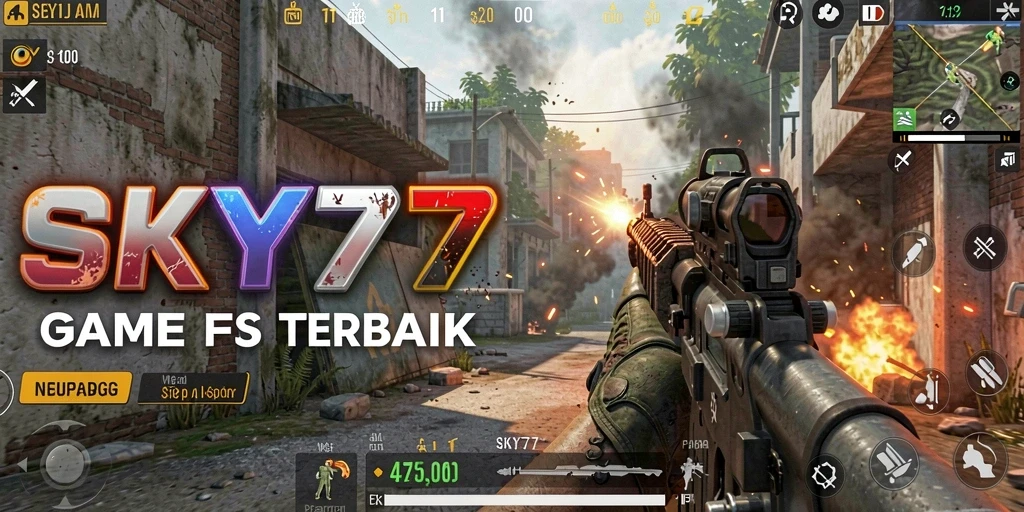 Screenshot SKY77 menampilkan aksi tempur yang intens dalam game FPS.
