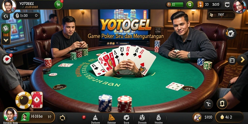 Screenshot menampilkan gameplay Poker yang seru dan interaktif.