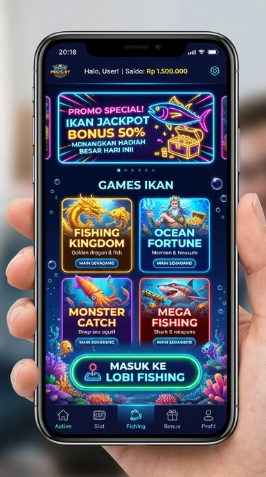 Screenshot aplikasi proslot dengan berbagai pilihan unduhan.